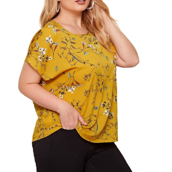 SHEIN Boho All Over Print Round Neck Blouse - Picture 3 of 4